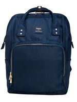 Kah&Kee Nylon Backpack Diaper Bag with Laptop Compartment Waterproof Work Travel School for Women Man (Navy)