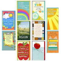 Hallmark Teacher Appreciation Cards Assortment for Preschool, Kindergarten, Elementary School, Graduation or Back to School (10 Cards and Gift Card Holders with Envelopes)