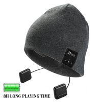 Bluetooth Beanie Hat, Topple Bluetooth V4.1 Wireless Headphone Beanie Hat with HD Stereo Earphone Speaker &Mic,Unisex Washable for Men Women Winter Outdoor Fitness -Dark Grey