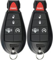 KeylessOption Keyless Entry Remote Car Key Fob Alarm for Ram 1500 2500 3500 Air Suspension, GQ4-53T (Pack of 2)