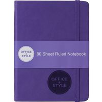Office+Style  Personal Ruled Notebook with Elastic Strap, 80 Sheets, Purple (OS4-NBPRPL)