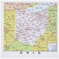 3dRose Set of 12 Greeting Cards, Print of Ohio Cities and State Map (gc_184614_2)