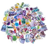 Navy Peony Watercolor Travel Stickers and Outdoor Adventure Decals | Waterproof Stickers for Water Bottles, Laptops and Luggage | Cute Sticker Pack for Scrapbooking, Planners and Journals (62 Pieces)