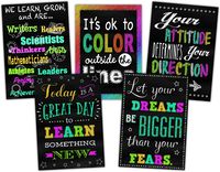 Teacher Created Resources  Chalkboard Brights Positive Poster Pack (TCR6658)