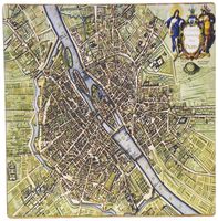 3dRose Print of 1627 Map of Paris in Color Mouse Pad (mp_182809_1)