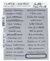 Stampers Anonymous Tim Holtz Cling Rubber Stamp Set, 7 by 8.5-Inch, Simple Sayings