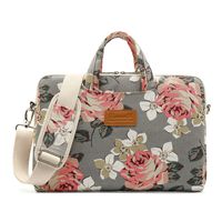 Canvaslife Grey Rose Pattern 15 inch Waterproof Laptop Shoulder Messenger Bag for 14 inch to15.6 inch Laptop and MacBook Pro 15 Laptop Case