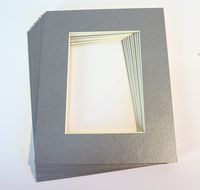 Pack of 10 SILVER 11x14 Picture Mats Matting with White Core Bevel Cut for 8x10 Pictures