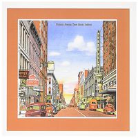 3dRose Wabash Avenue, Terre Haute, Indiana Street Scene with Antique Cars - Greeting Cards, 6 x 6 inches, set of 12 (gc_169885_2)