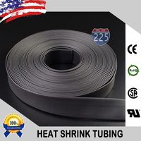 50 FT 1" 25mm Polyolefin Black Heat Shrink Tubing 2:1 Ratio