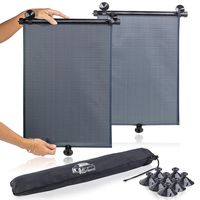 Car Side Window Sunshades - 2 Pack. Universal Roller Blind to Protect Baby, Kids, Pets and Passengers in the Back Seat from Harmful UV Rays and Heat. For a Cooler Car. Easy to Install. By Barucci