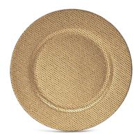 " OCCASIONS" 10 pcs Round 13'' Round Acrylic Plastic Wedding Chargers, Dinner Party Decoration Charger Plates (Sparkly Gold)