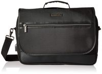 Kenneth Cole Reaction Tech-IT Flapover Pull-Thru Handle Anti-Theft RFID 15.6" Laptop & Tablet Business Portfolio With USB Charging Port, Black