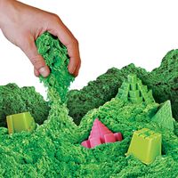 NATIONAL GEOGRAPHIC Play Sand - 12 LBS of Sand with Castle Molds (Green) - A Kinetic Sensory Activity
