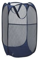 Mesh Popup Laundry Hamper - Portable, Durable Handles, Collapsible for Storage and Easy to Open. Folding Pop-Up Clothes Hampers are Great for The Kids Room, College Dorm or Travel. (Blue)