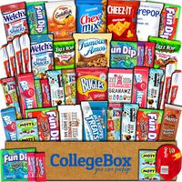CollegeBox Care Package (45 Count) Snacks Food Cookies Chocolate Bar Chip Candy Ultimate Variety Gift Box Pack Assortment Basket Bundle Mix Bulk Sampler Treat College Students Final Exam Office Easter