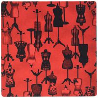 3Drose LLC 8 X 8 X 0.25 Inches Mouse Pad, Painted Red N Black Dress Forms (Mp_109500_1)