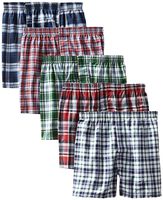Hanes Men's 5-Pack Tartan Boxer with Inside Exposed Waistband, Multi, Small