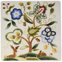 3dRose LLC 8 x 8 x 0.25 Inches Mouse Pad, Vintage English Jacobean Nature Embroidered Pattern (mp_101813_1)