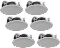 Yamaha In-Ceiling 3-Way 100 watts Natural Sound Custom Easy-to-install Speakers (Set of 6) with Dual Tweeters & 6-1/2" Woofer for 1 Large Room or Several Smaller Rooms