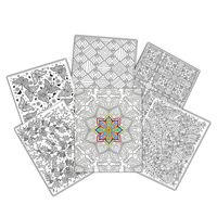 C-Line UColor Two Pocket Coloring Folders, Set of 6 Assorted Adult Patterns (15217)
