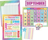 Colorful Scribbles Classroom Essentials Chart Pack