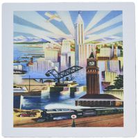 3dRose 8 X 8 X 0.25 Art Deco World Travel Mouse Pad (mp_118974_1)