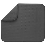 S&T 530301 Dish Drying Mat 16" x 18" Charcoal