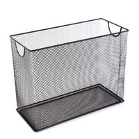 U Brands Mesh Steel Desktop Hanging File Holder, Letter Size, 12.4" x 9.53" x 5.5", Black - 457U00-06