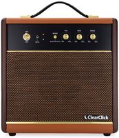 ClearClick Active Bluetooth Speaker - Vintage Retro 70's 80's Guitar Amp Style - Premium Wood & Faux Leather Design