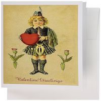 3dRose Print of Scottish Boy with Valentine Greeting Cards, Set of 12 (gc_200422_2)