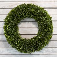 Pure Garden Artificial Tea Leaf - UV Resistant Greenery Half Wreath Wall Décor, 19.5", Green