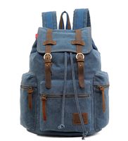 Vintage Canvas Leather Backpack AUGUR Laptop School Hiking Bag Bookbag for Men
