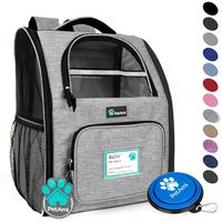 PetAmi Deluxe Pet Carrier Backpack for Small Cats and Dogs, Puppies | Ventilated Design, Two-Sided Entry, Safety Features and Cushion Back Support | for Travel, Hiking, Outdoor Use (Heather Gray)