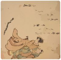 3dRose LLC 8 x 8 x 0.25 Inches Mouse Pad, Picture of Ancient Asian Art Bamboo and Snake (mp_101756_1)