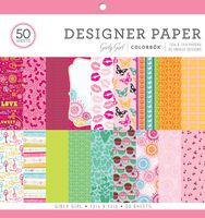 Colorbok Designer Paper Pad, 12" x 12", Girly Girl