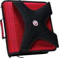 Case-it X-Hugger 2-Inch Round Ring Zipper Binder with Book Holder on Front, Red, X-351-RED