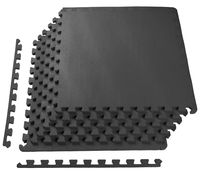 BalanceFrom Puzzle Exercise Mat with EVA Foam Interlocking Tiles, Black