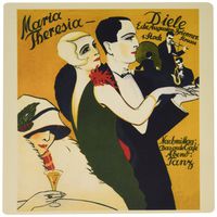 3dRose LLC 8 x 8 x 0.25 Inches Mouse Pad, Image of German Art Deco with Man and Woman Dressed Up and Dancing (mp_163478_1)