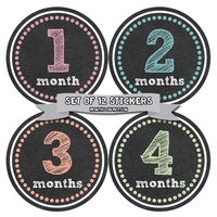 Months In Motion Baby Month Stickers - Monthly Milestone Sticker for Girl - Onesie Month Sticker - Infant Photo Prop for First Year - Shower Gift - Newborn Keepsakes - Baby Gift Registry - Chalkboard
