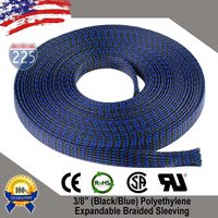 10 FT 3/8" 9mm Black Blue Expandable Wire Cable Braided Sleeving Sheathing Loom Tubing US