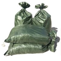 Intock Sandbags | Military Grade Empty Dark Green Woven Polypropylene Heavy Duty Sand Bags | With Strong Drawstring Closure Ties | 4000 Hrs Of UV Protection | 14" x 26" Size | 50 Lbs Capacity | 20 Pcs