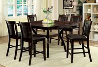 Furniture of America Dalcroze 7-Piece Modern Pub Dining Set, Dark Cherry