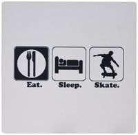 3dRose LLC 8 x 8 x 0.25 Inches Mouse Pad, Funny Hobby Lifestyle Design Eat Sleep Skateboard (mp_116986_1)