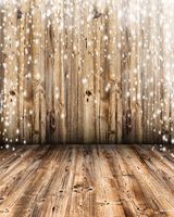 Snow Brown Wood Backdrop Wrinkle Free Cloth Chic Old Retro Natural Brown Planks Wooden Floor and Wall Falling Snow Christmas Printed Fabric Photography Background (G0363, 8' Wide by 10' Tall)