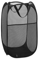Mesh Popup Laundry Hamper - Portable, Durable Handles, Collapsible for Storage and Easy to Open. Folding Pop-Up Clothes Hampers are Great for The Kids Room, College Dorm or Travel. (Black)