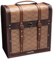 ClearClick Handmade Wooden Record Storage Carrying Case for 30+ Records - Classic Vintage Retro Style