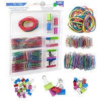 Mr. Pen- Assorted Colored Binder Clips, Paper Clips, Rubber Bands, Paper Clips Jumbo, Paper Clips Small, Binder Clips Small, Binder Clips Medium, Binder Clips Mini, Paper Clamps, Foldback Clips