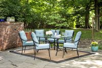 Hanover LAVDN7PC-BLU Lavallette 7 Piece Outdoor Dining Set in Ocean Blue