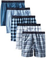 Hanes Men's 5-Pack Tagless, Tartan Boxer with Exposed Waistband, Assorted, Large